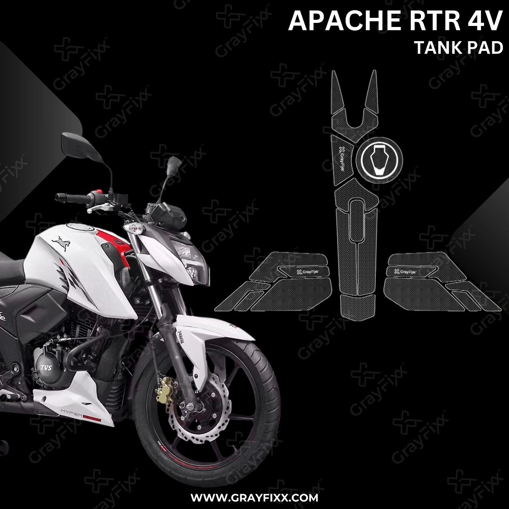 Apache RTR 4V Full Tank Pad with Knee Pad | Full Tank Pad Compatible with Apache RTR 4V, Premium Finish, Waterproof, Pack of 1
